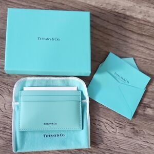 New Tiffany & Co. Aqua Card Holder with Box and Envelope
